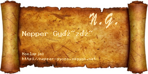 Nepper Győző névjegykártya